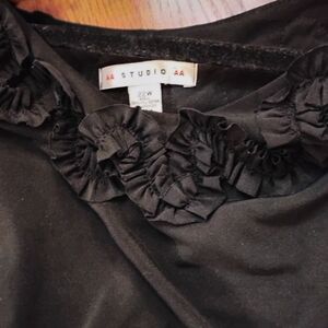 Studio AA Black Ruffled Top